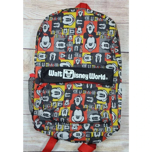 Disney Parks Authentic Walt Disney World Mickey Mouse Back Pack Black White Red - Picture 1 of 7